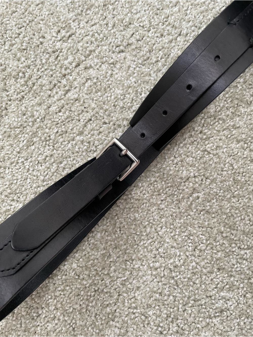 TRENERY Black Leather Belt